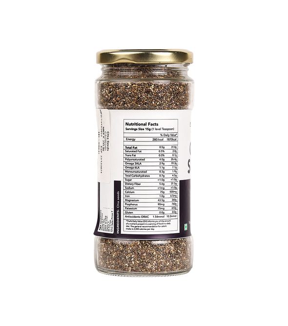 Chia Seeds glass packaging