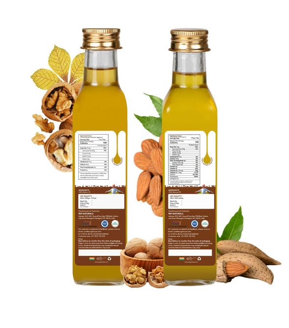 Wood Pressed Walnut Oil & Almond Oil 500 ml Combo 